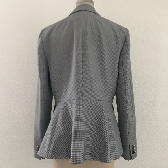 J Crew Black White Houndstooth Long Sleeve Classic Peplum Blazer 8 - Picture 6 of 10